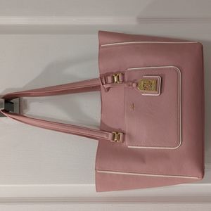 Ralph Lauren baby pink leather medium sized tote with attached inner pouch